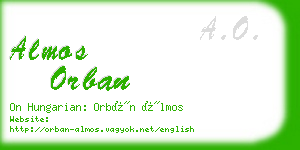 almos orban business card